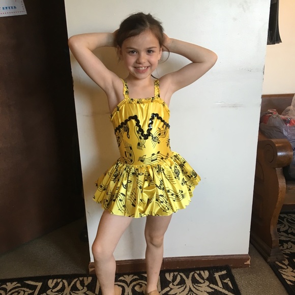 Music Note Yellow And Black Dance Costume
